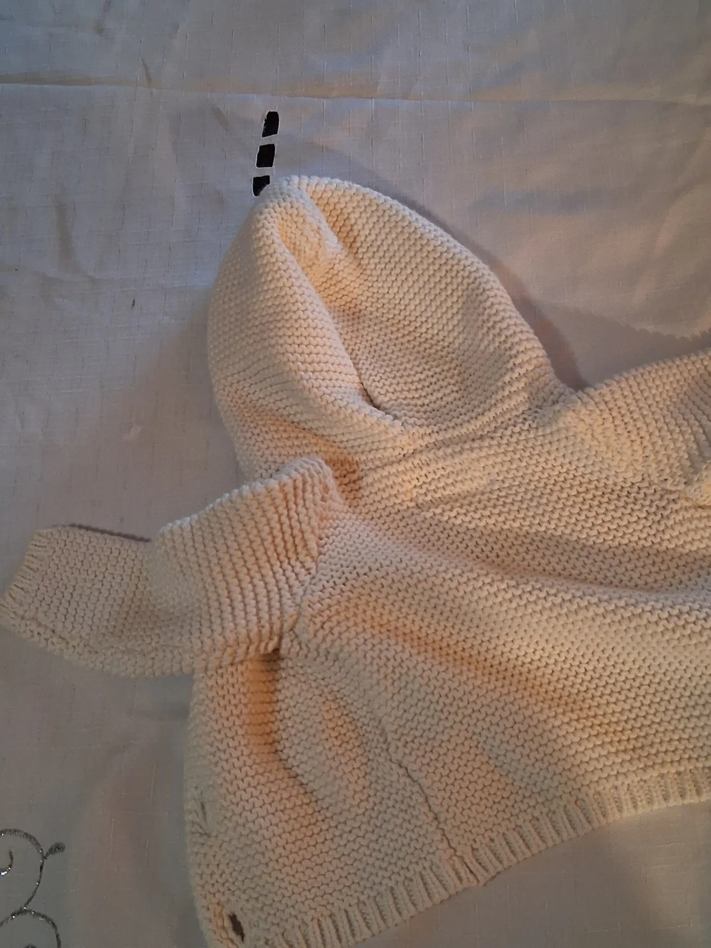 Carter's Cream Hooded Knit Sweater Newborn 260897